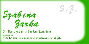 szabina zarka business card